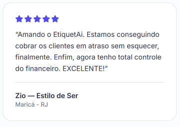 Mensagem de um cliente
